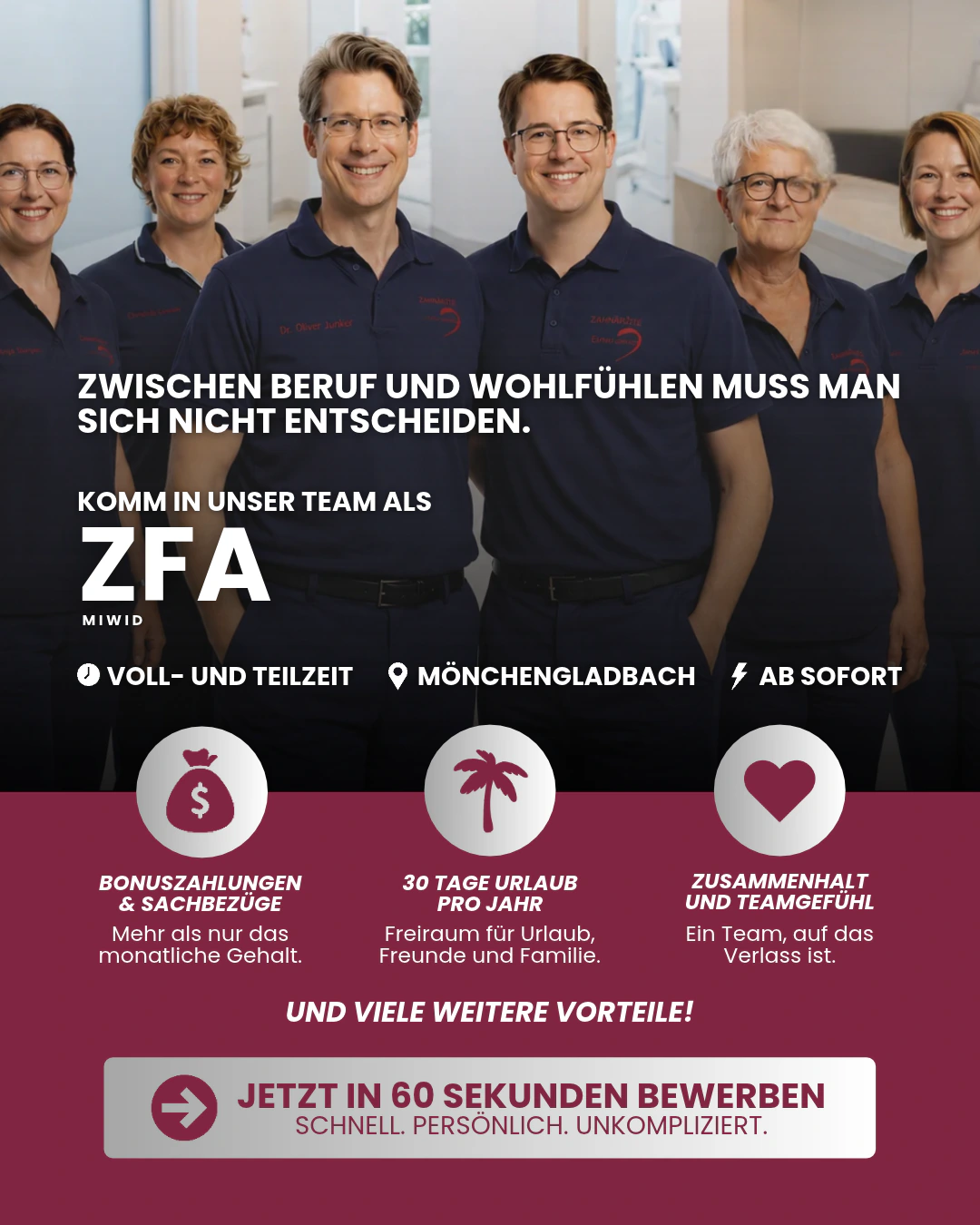Zahnärzte mit Herz · ZFA-Recruiting im Feed